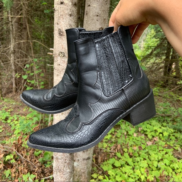 Coconuts By Matissa Cavalier Boots Western Cowboy Boots Heeled Black Size 8.5 - Picture 3 of 10